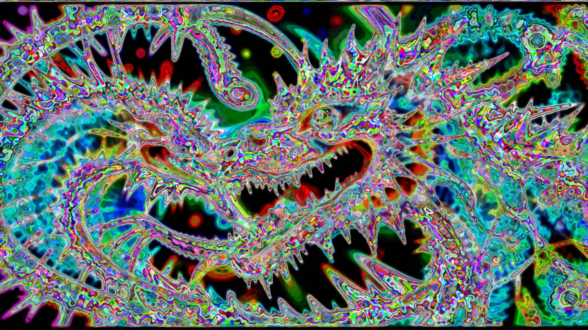 Vibrant Glitch Art Dragon